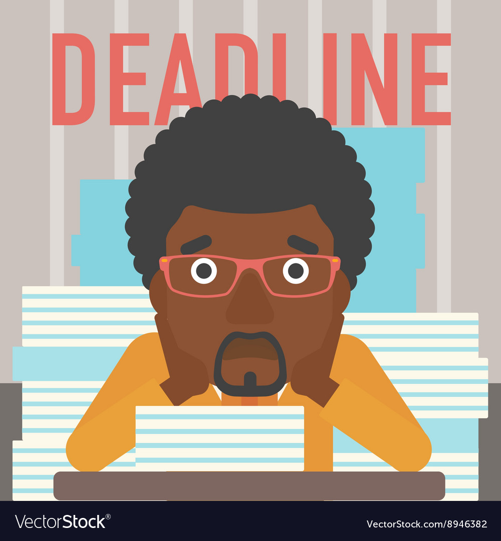 Man having problem with deadline