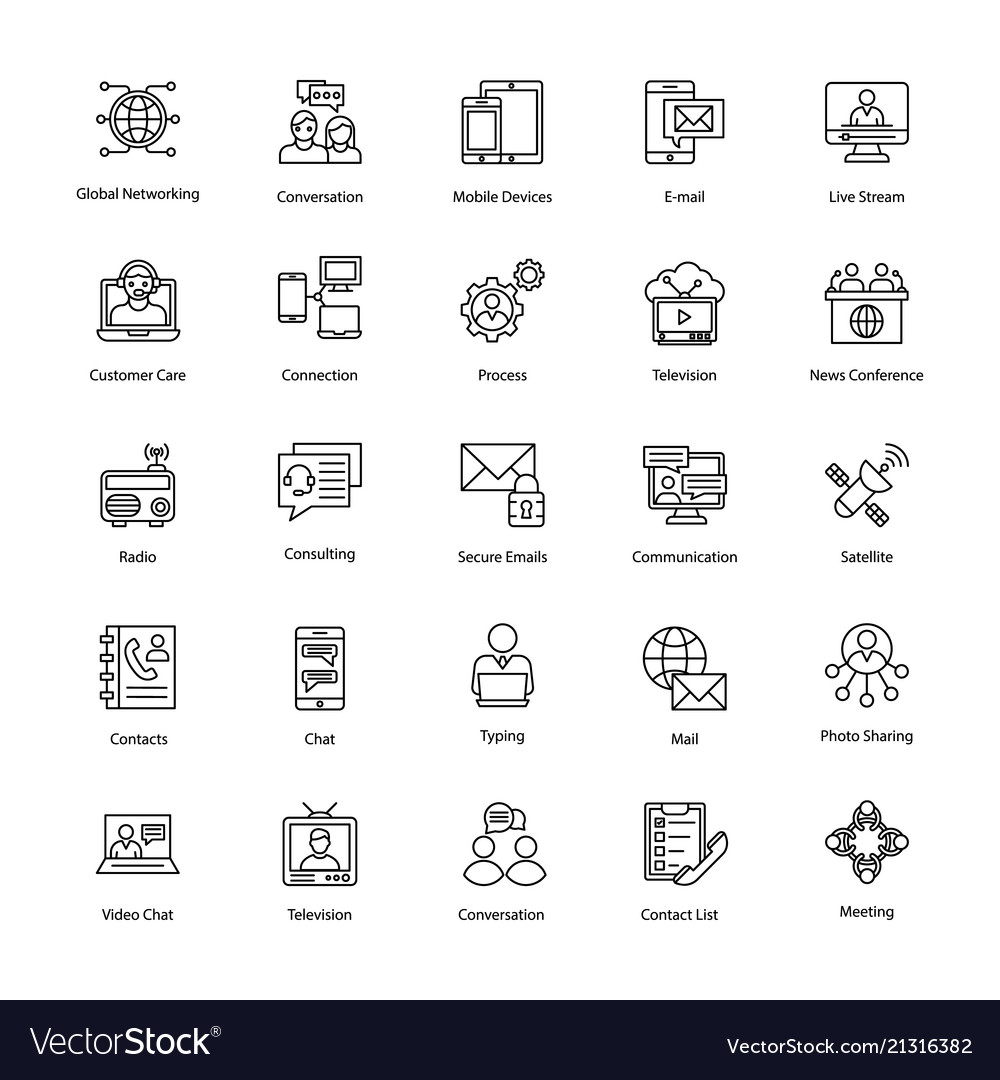 Network and communication line icons