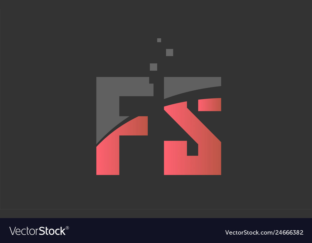 Orange grey alphabet letter combination fs f s