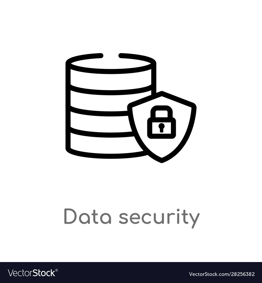 Outline data security icon isolated black simple vector image Outline data security icon isolated black simple