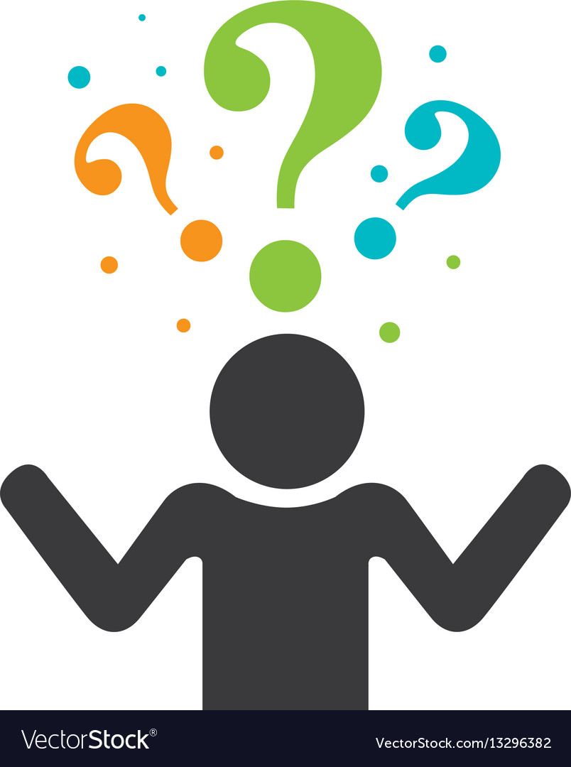 Person silhouette with question mark Royalty Free Vector