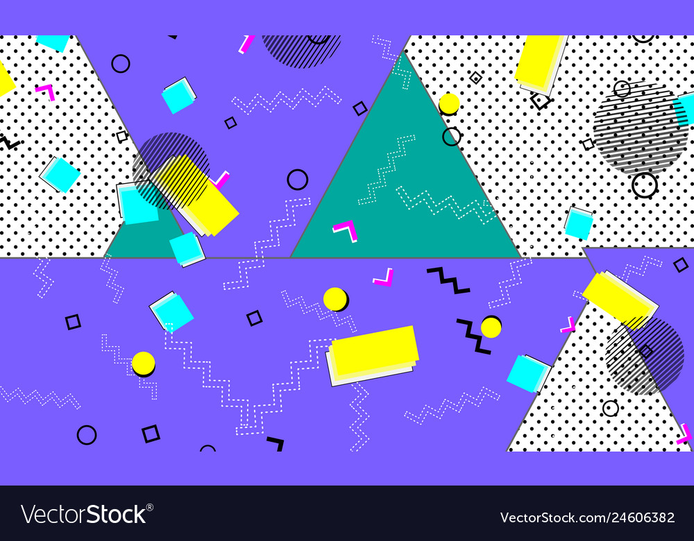 Pop art color background memphis pattern