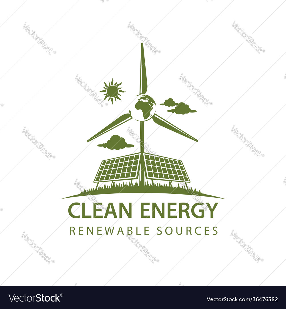 Renewable energy icon Royalty Free Vector Image