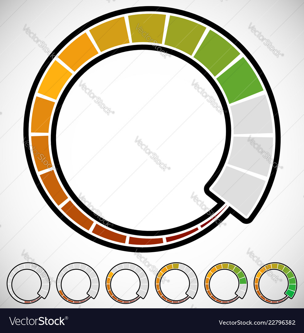 Rounded progress indicator meter element vector image Rounded progress indicator meter element