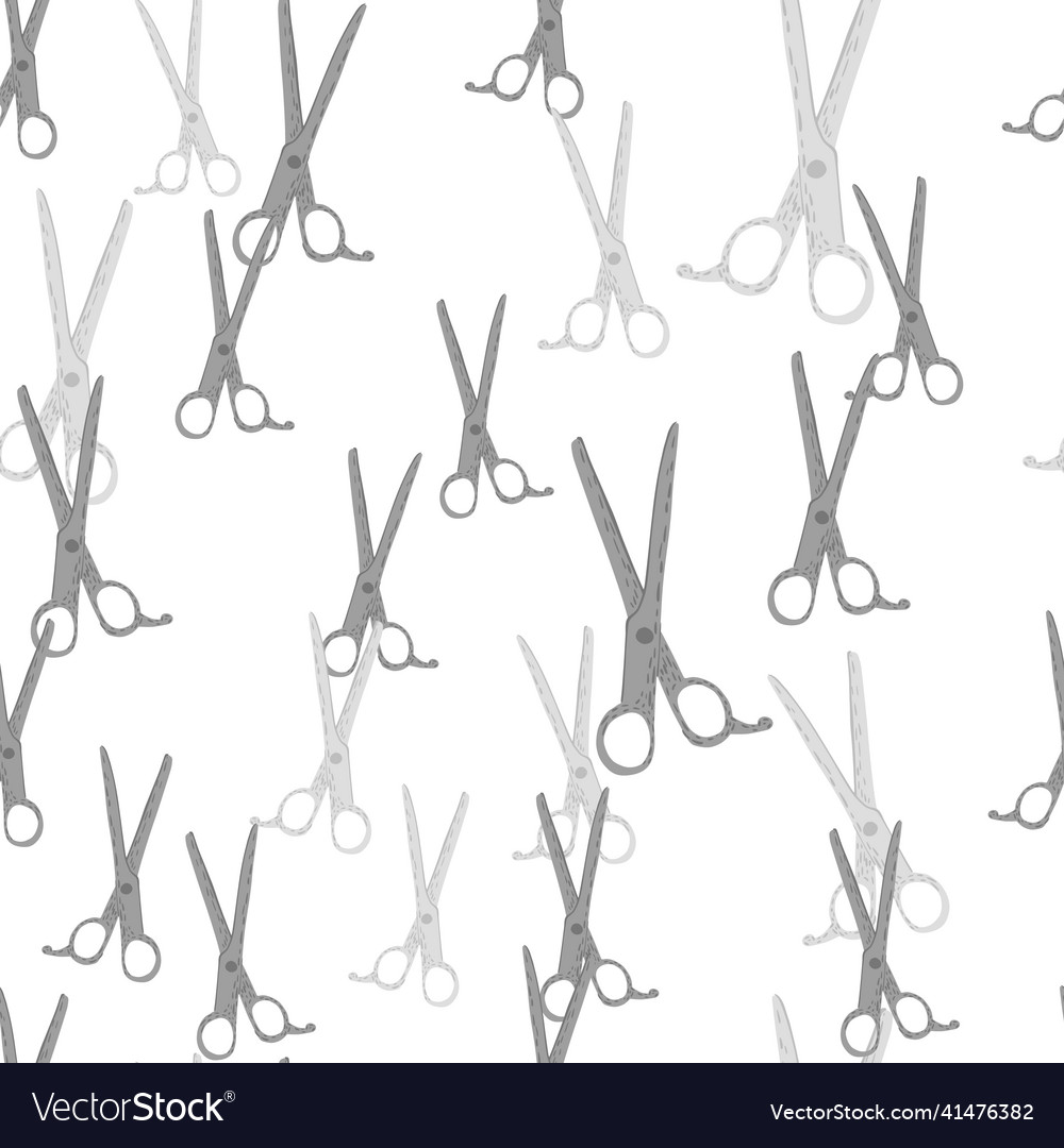 Scissors seamless pattern retro salon background vector image Scissors seamless pattern retro salon background