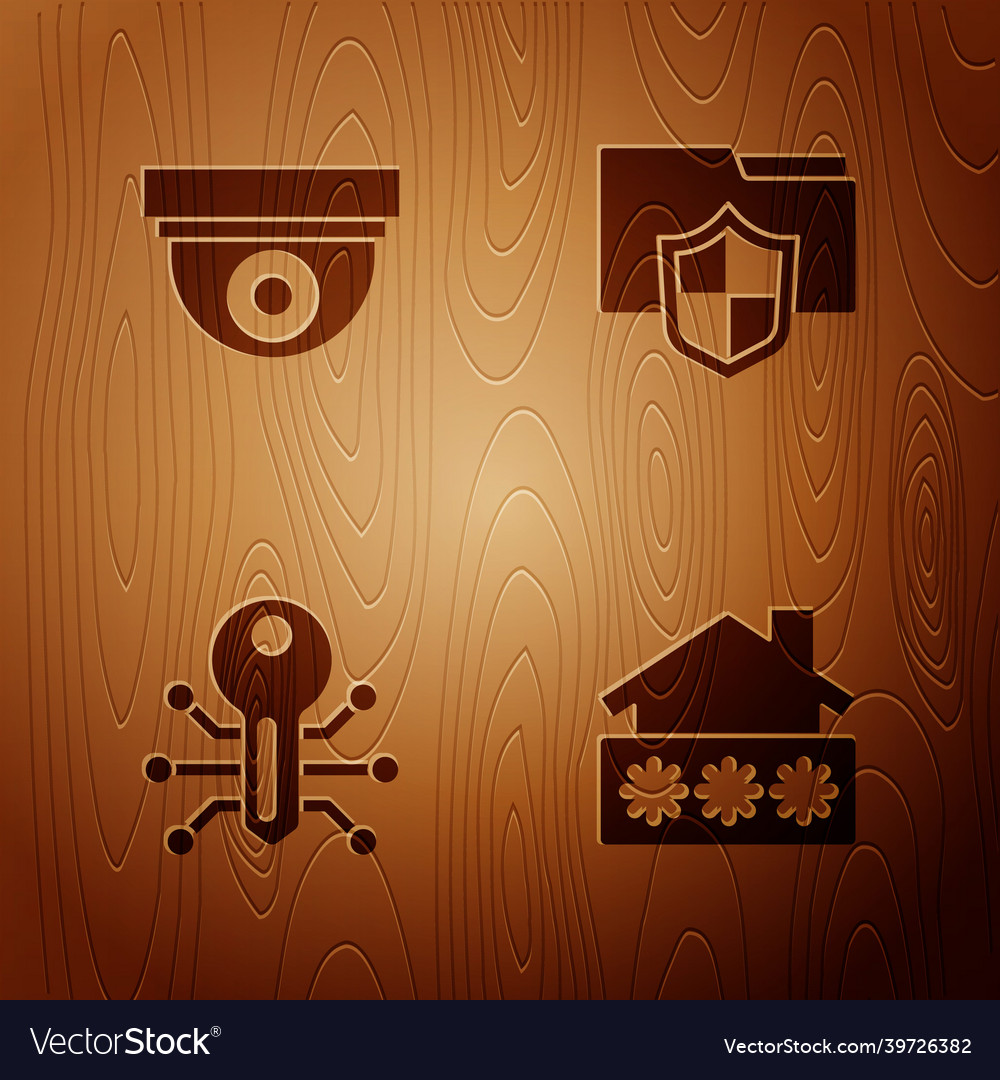 Set house with password security camera smart vector image Set house with password security camera smart