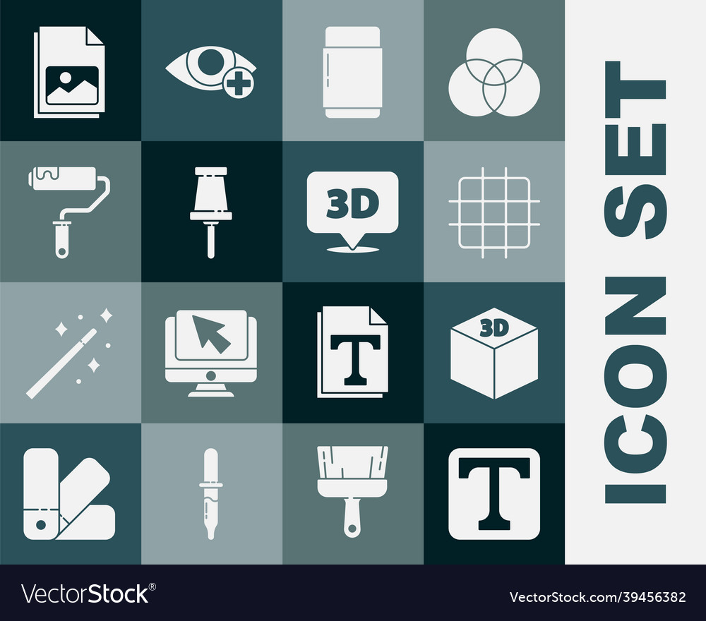 Set text isometric cube grid graph paper eraser vector image Set text isometric cube grid graph paper eraser