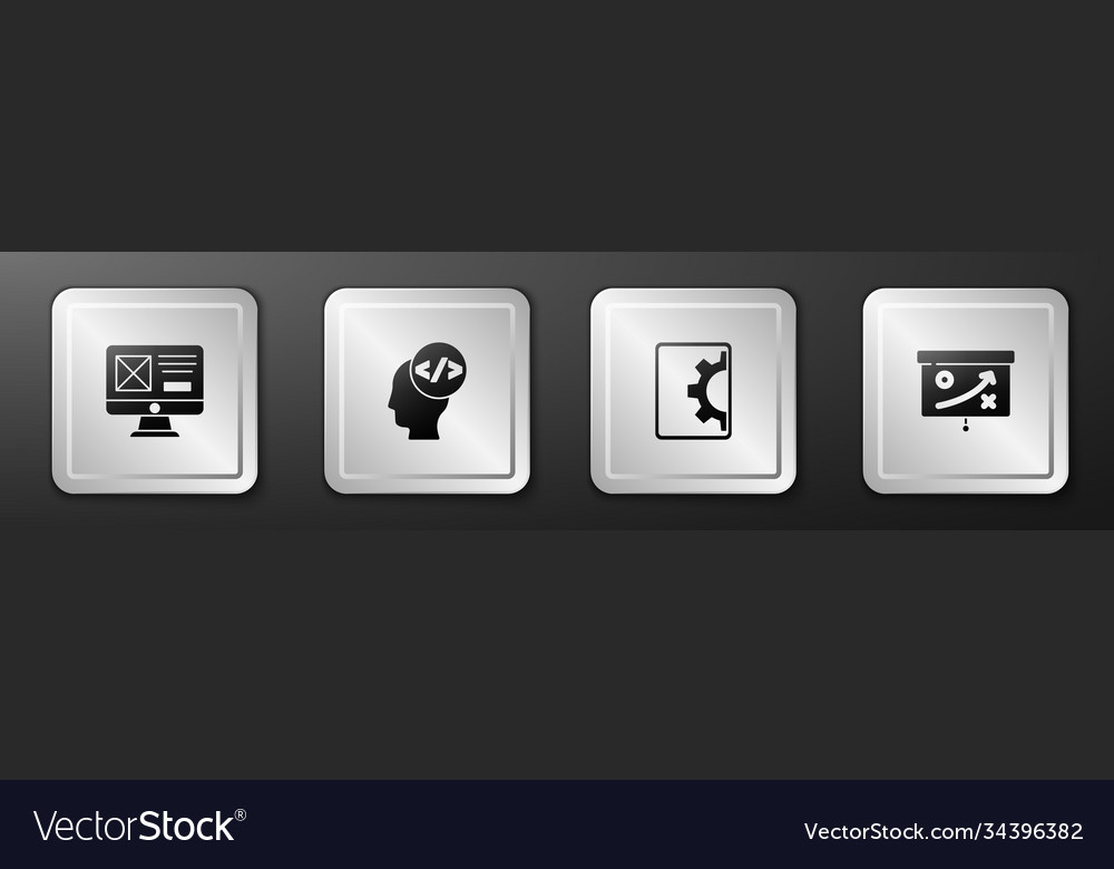 Set ui or ux design front end development web vector image Set ui or ux design front end development web