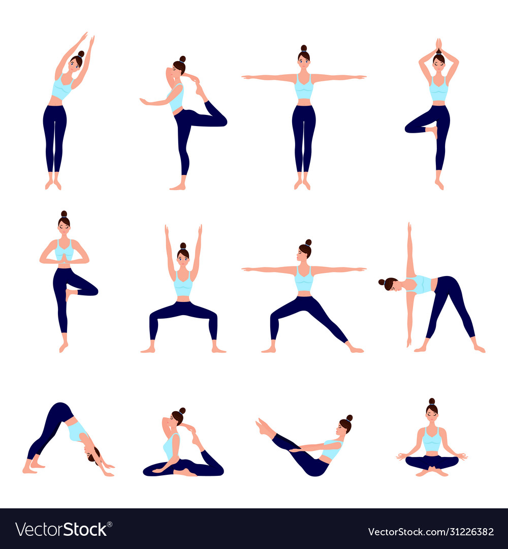 Set yoga postures female