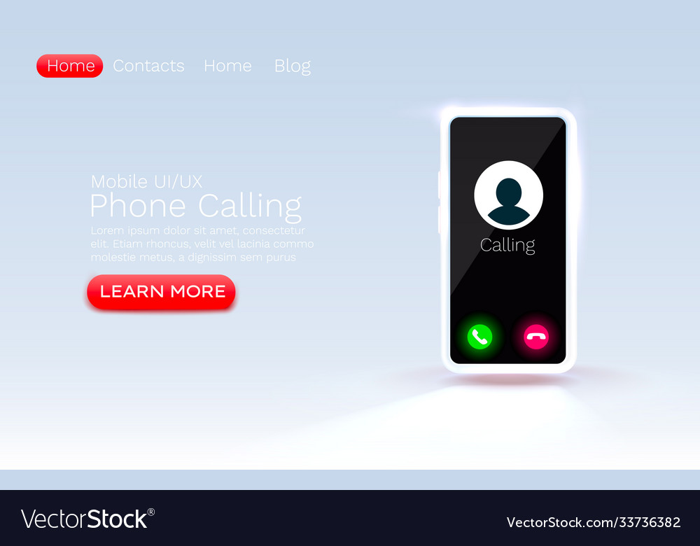 Smart phone calling ui display screen user talk vector image Smart phone calling ui display screen user talk