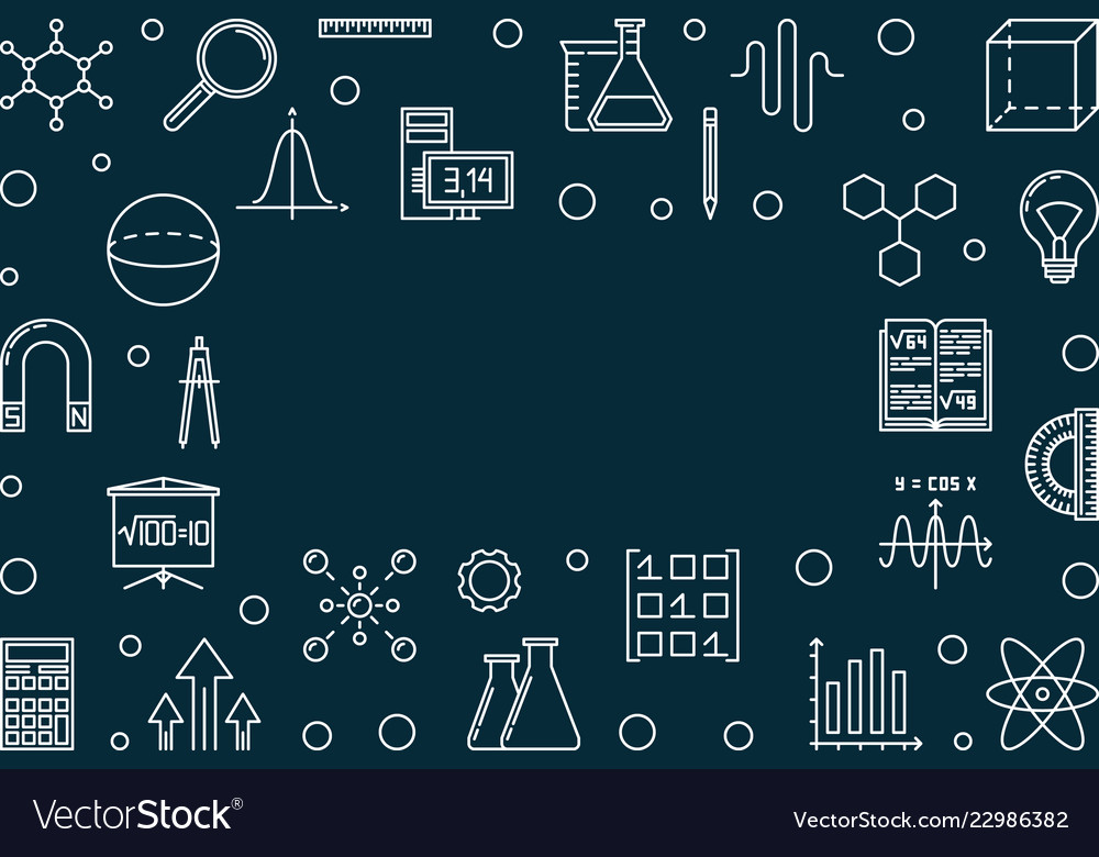 Stem education horizontal frame in outline Vector Image