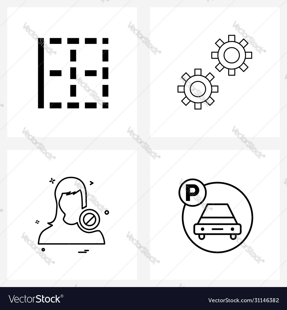 Ui set 4 basic line icons cell avatar loan