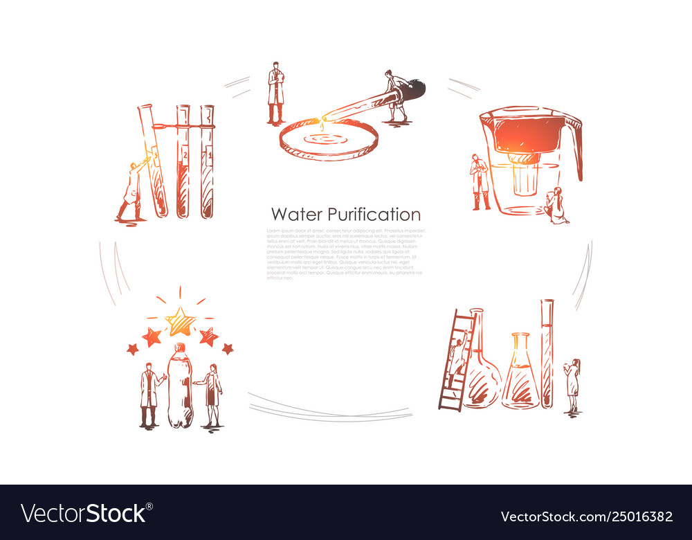 Water purification devices for purification Vector Image
