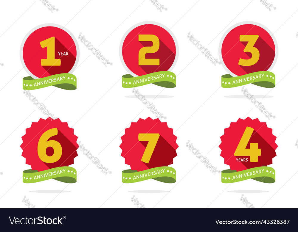 One two three four - badges with numbers Vector Image