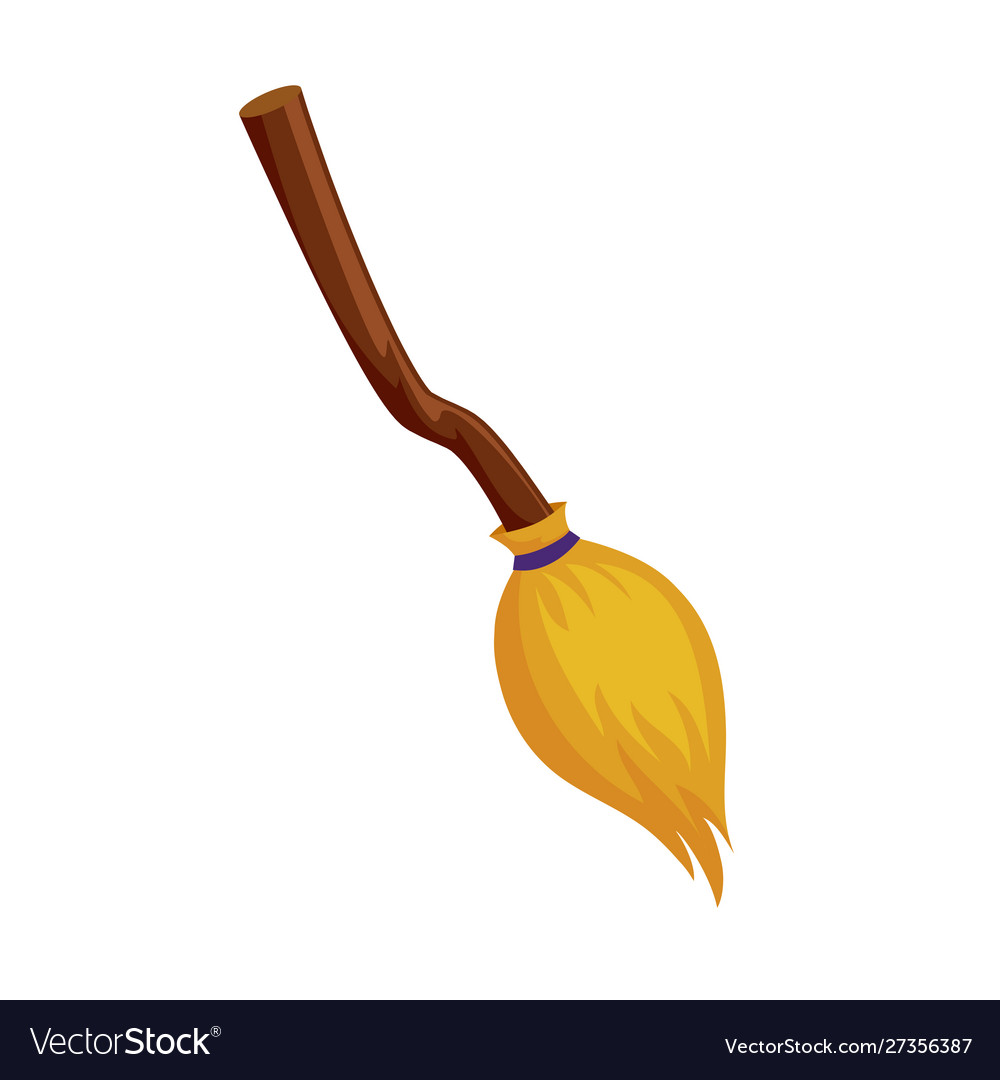 Broom witch halloween isolated icon