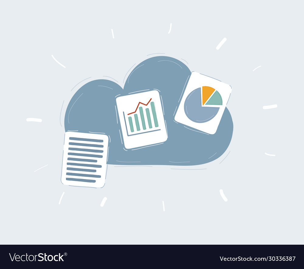 Cloud based data sharing concept vector image Cloud based data sharing concept