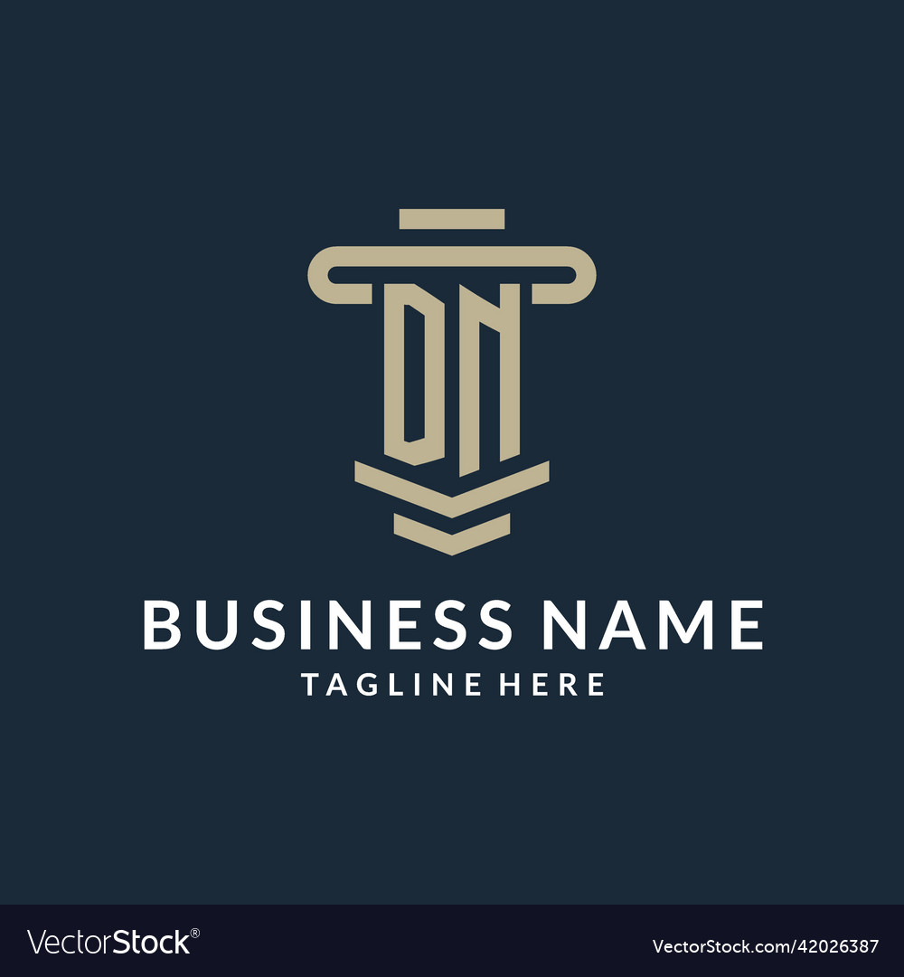Dn initial logo monogram with simple luxury