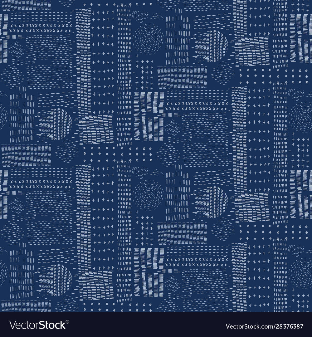 Embroidery sampler sashiko kantha pattern Vector Image