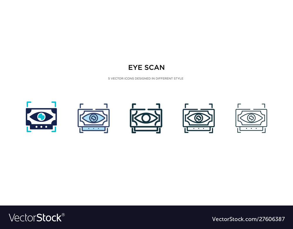 Eye scan icon in different style two colored vector image Eye scan icon in different style two colored