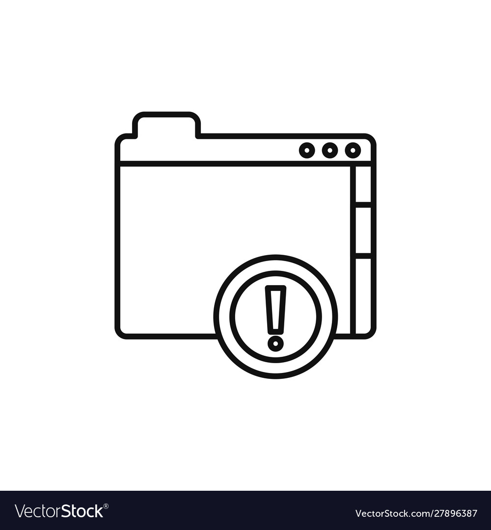 Folder file warning technology internet line style