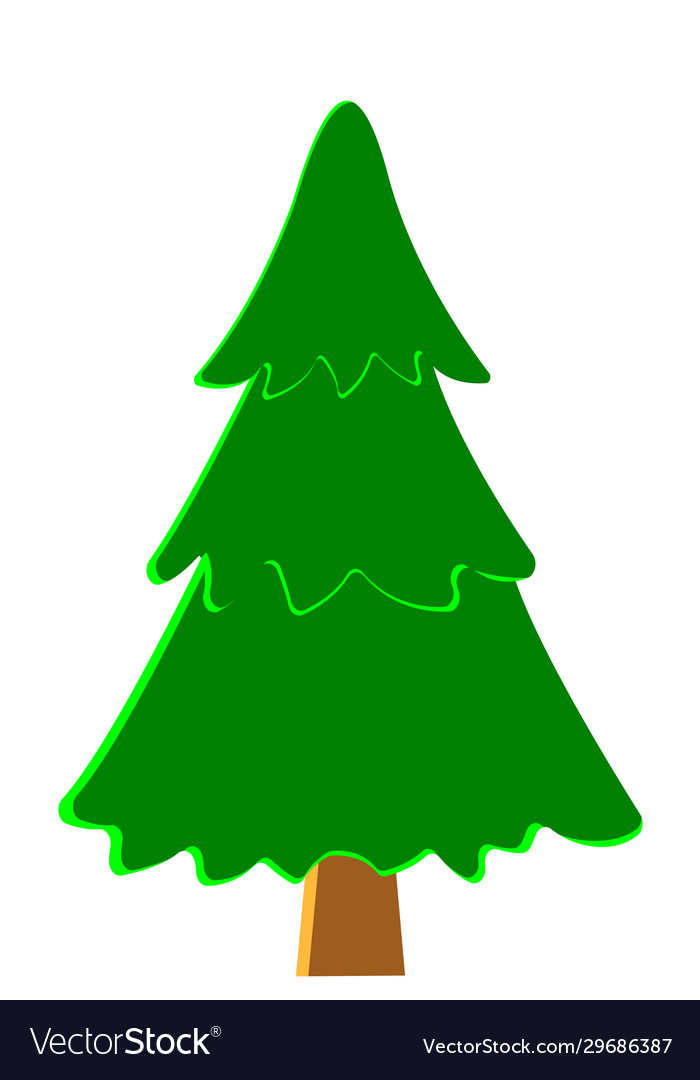 Green coniferous tree game ui flat stylized