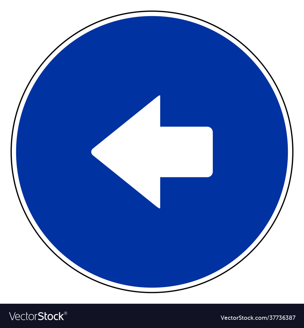 Left arrow and blue sign