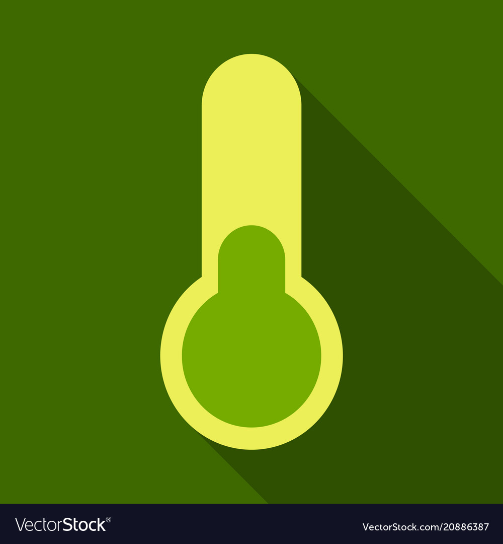 Medizinische Thermometer-Ikone mit langen Schatten flach vector image Medizinische Thermometer-Ikone mit langen Schatten flach
