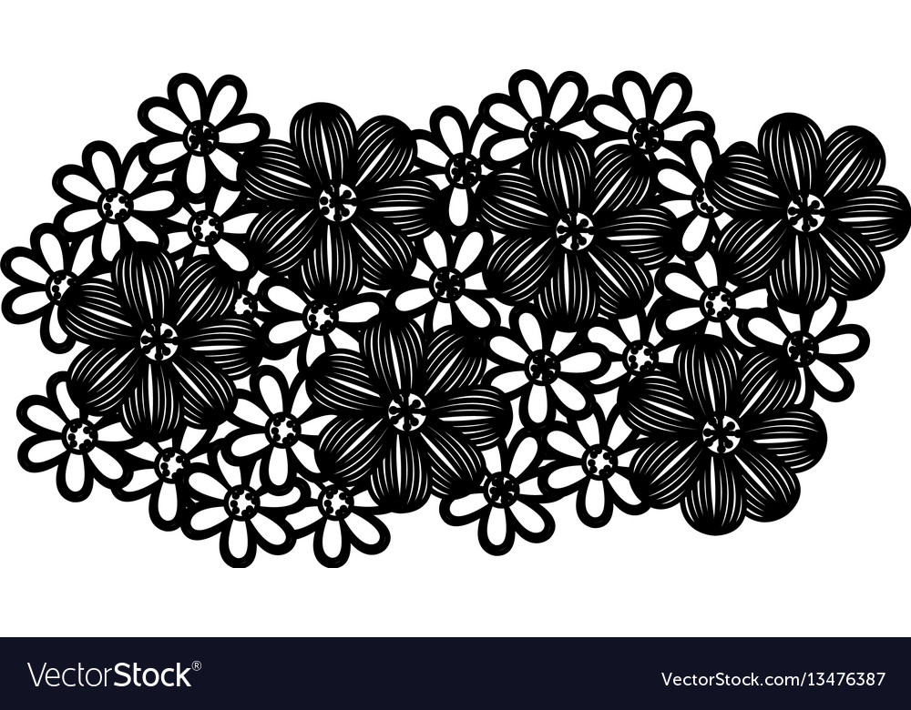 Monochrome background with floral design