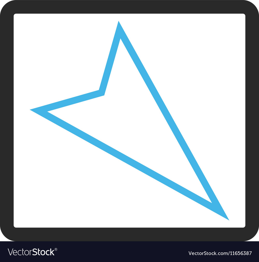 Pointer right down framed icon