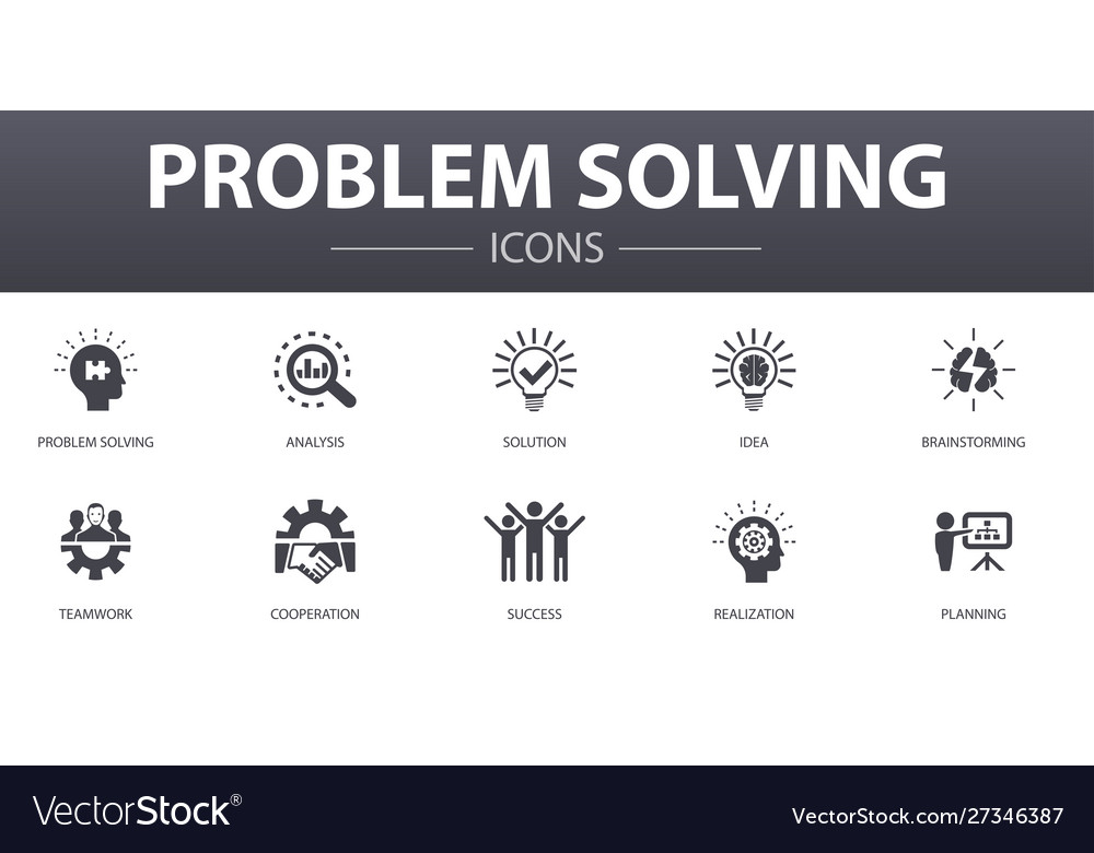 Problem solving simple concept icons set contains