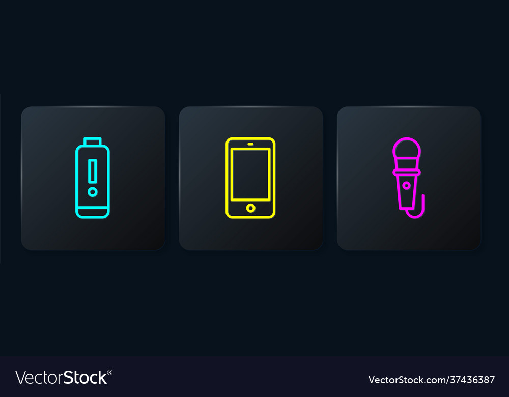 Set line battery charge level indicator vector image Set line battery charge level indicator