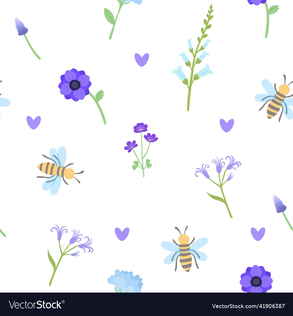 Spring seamless pattern with flowers