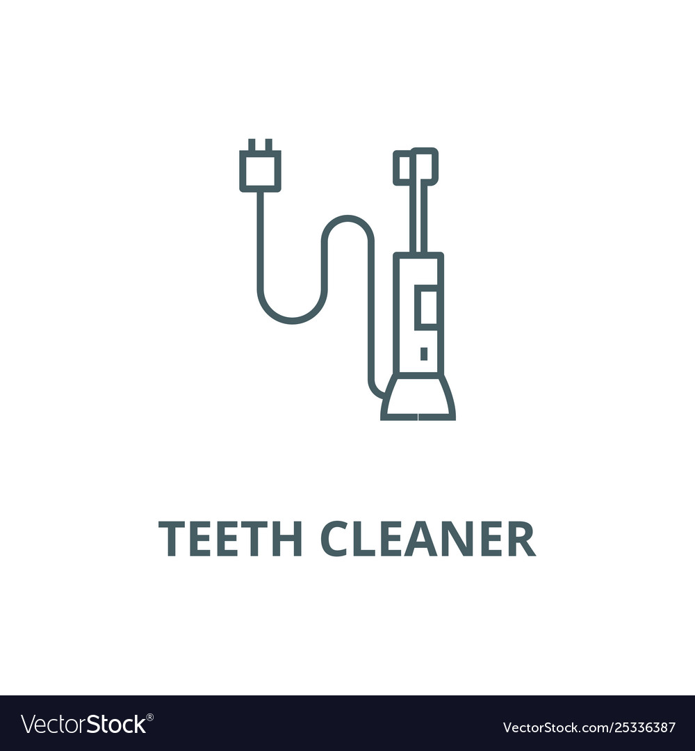 Teeth cleaner line icon linear concept