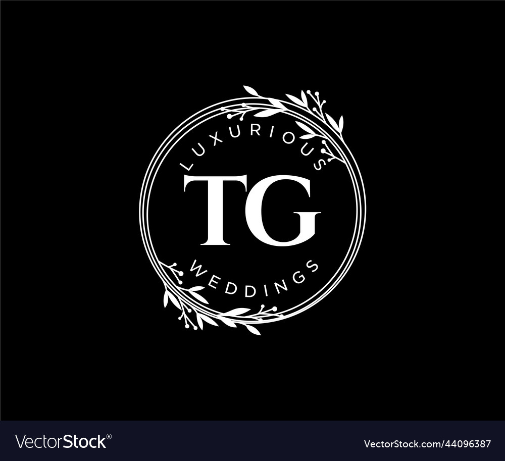 Tg initials letter wedding monogram logos