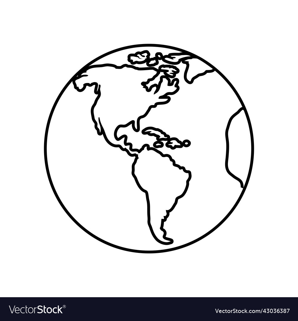 World map america Royalty Free Vector Image - VectorStock