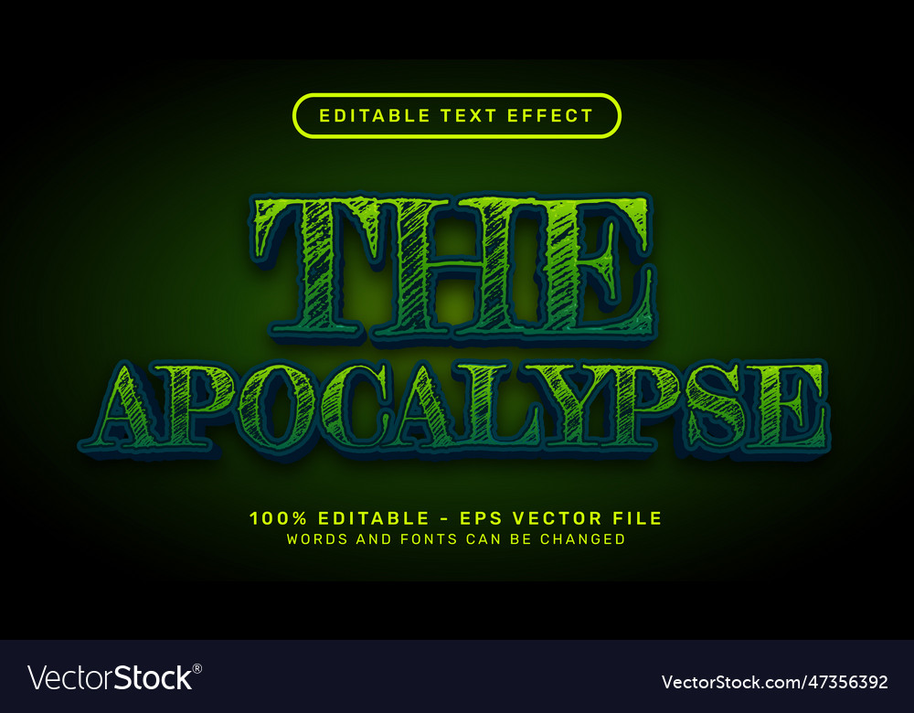 Apocalypse 3d text effect and editable vector image Apocalypse 3d text effect and editable