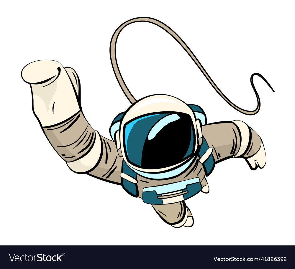 Astronaut or cosmonaut in spacesuit floating