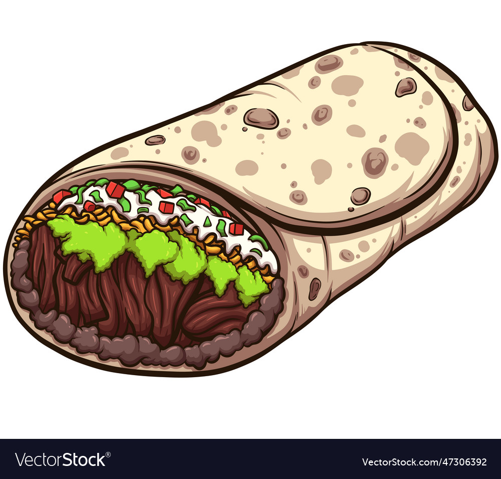 Burrito Royalty Free Vector Image - VectorStock