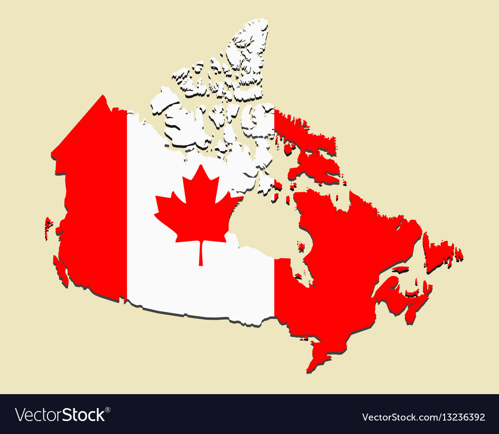 Canada map flag Royalty Free Vector Image - VectorStock