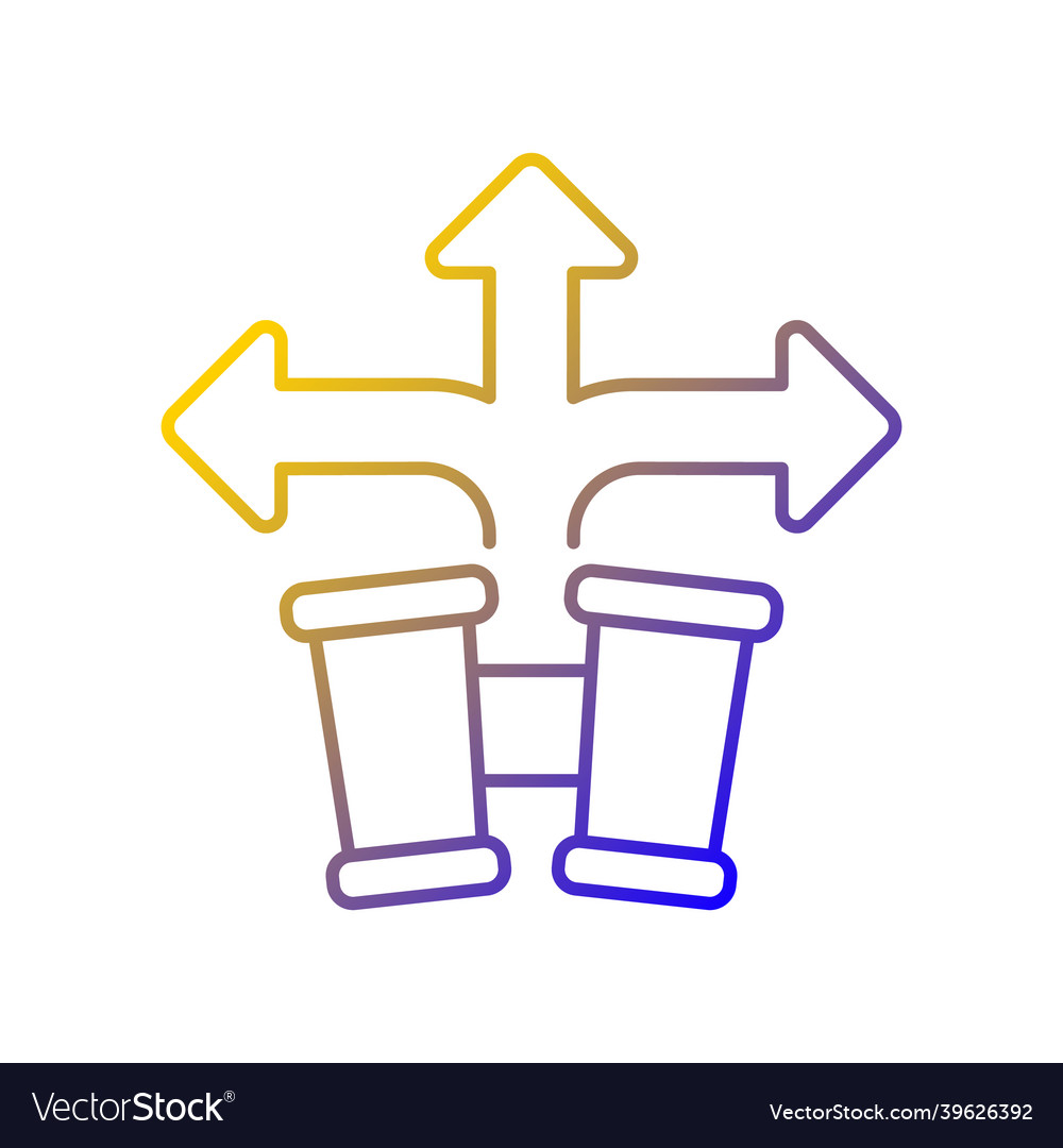 Developing foresight gradient linear icon Vector Image Developing foresight gradient linear icon