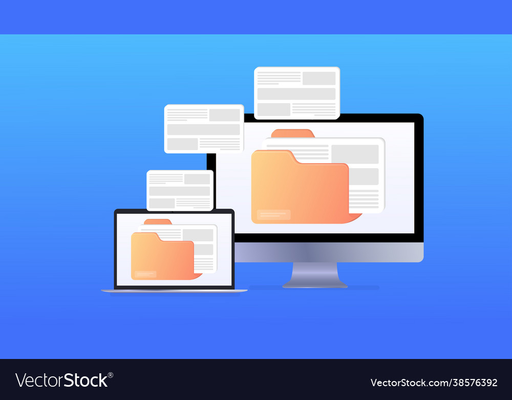 File transfer files transferred encrypted form vector image File transfer files transferred encrypted form