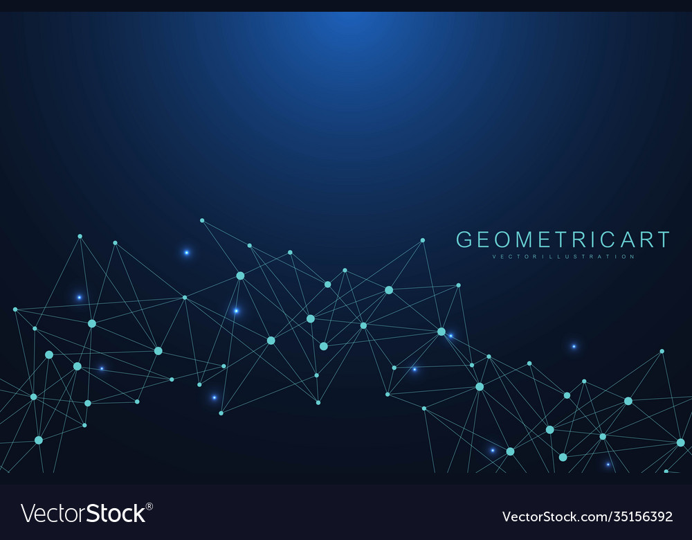 Geometric abstract background with connected line