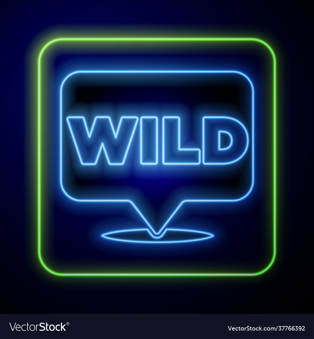 Glowing neon pointer to wild west icon isolated