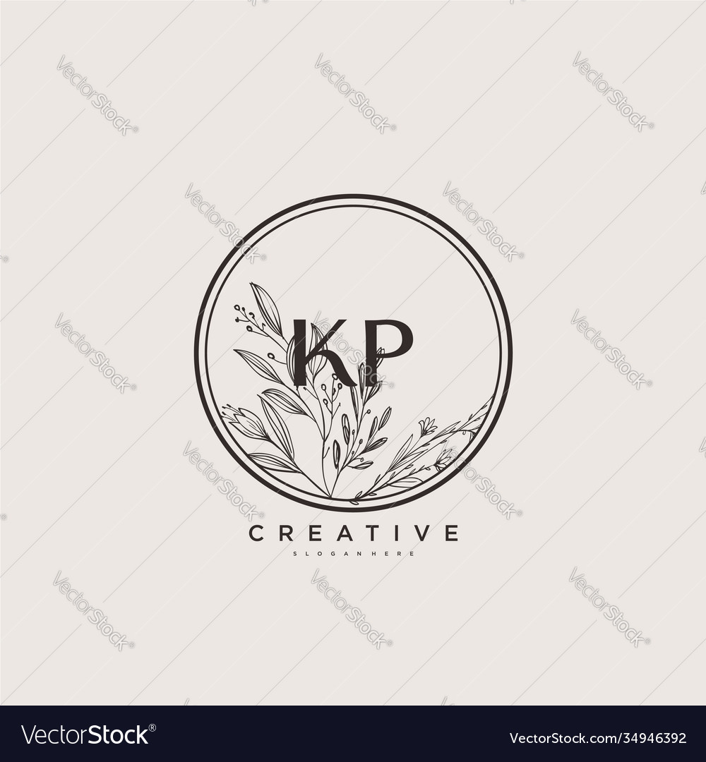 Kp beauty initial logo art handwriting