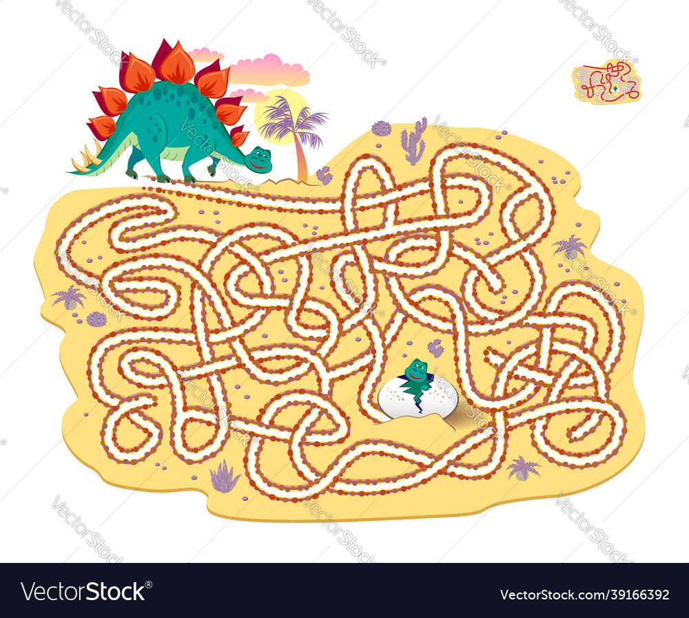 Logic puzzle game with labyrinth for children