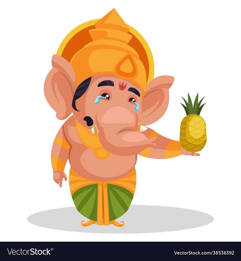 Lord ganesha cartoon character Royalty Free Vector Image