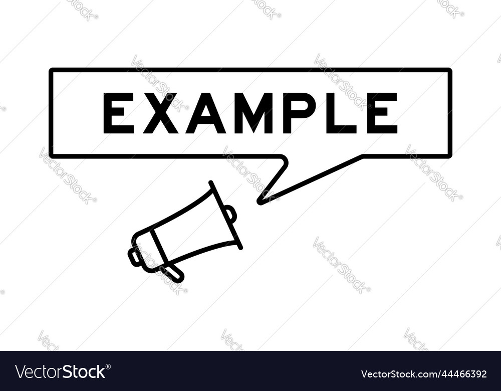 Megaphone icon with speech bubble in word example vector image Megaphone icon with speech bubble in word example