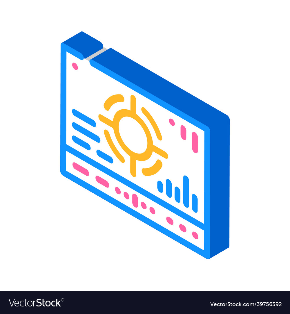 Mesh with different data isometric icon vector image Mesh with different data isometric icon