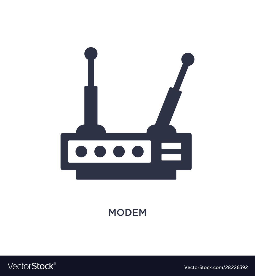 Modem icon on white background simple element