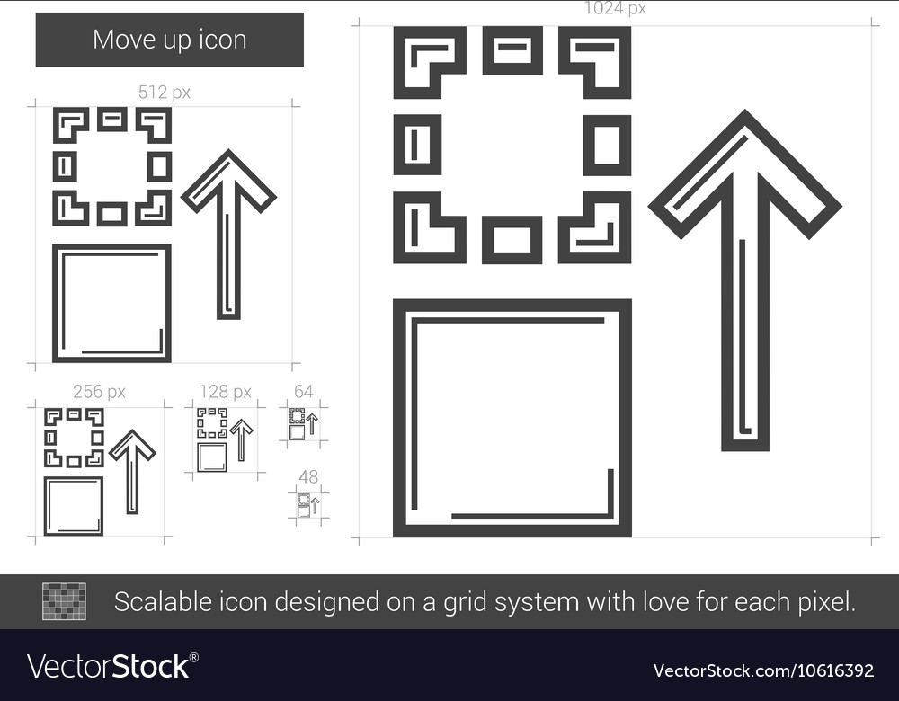 Move up line icon